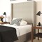 Merrick Lane Bramlett Modern Platform Bed - Gray Faux Linen - Queen - Padded Wingback Headboard - 6" Floor Clearance - Wood Support Slats - No Box Spring Needed